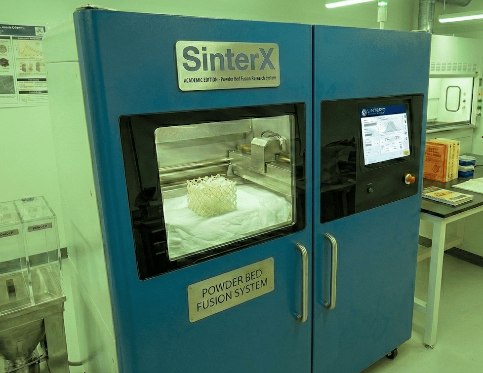 SinterX Pro SLS 3D Printer — Build Chamber View