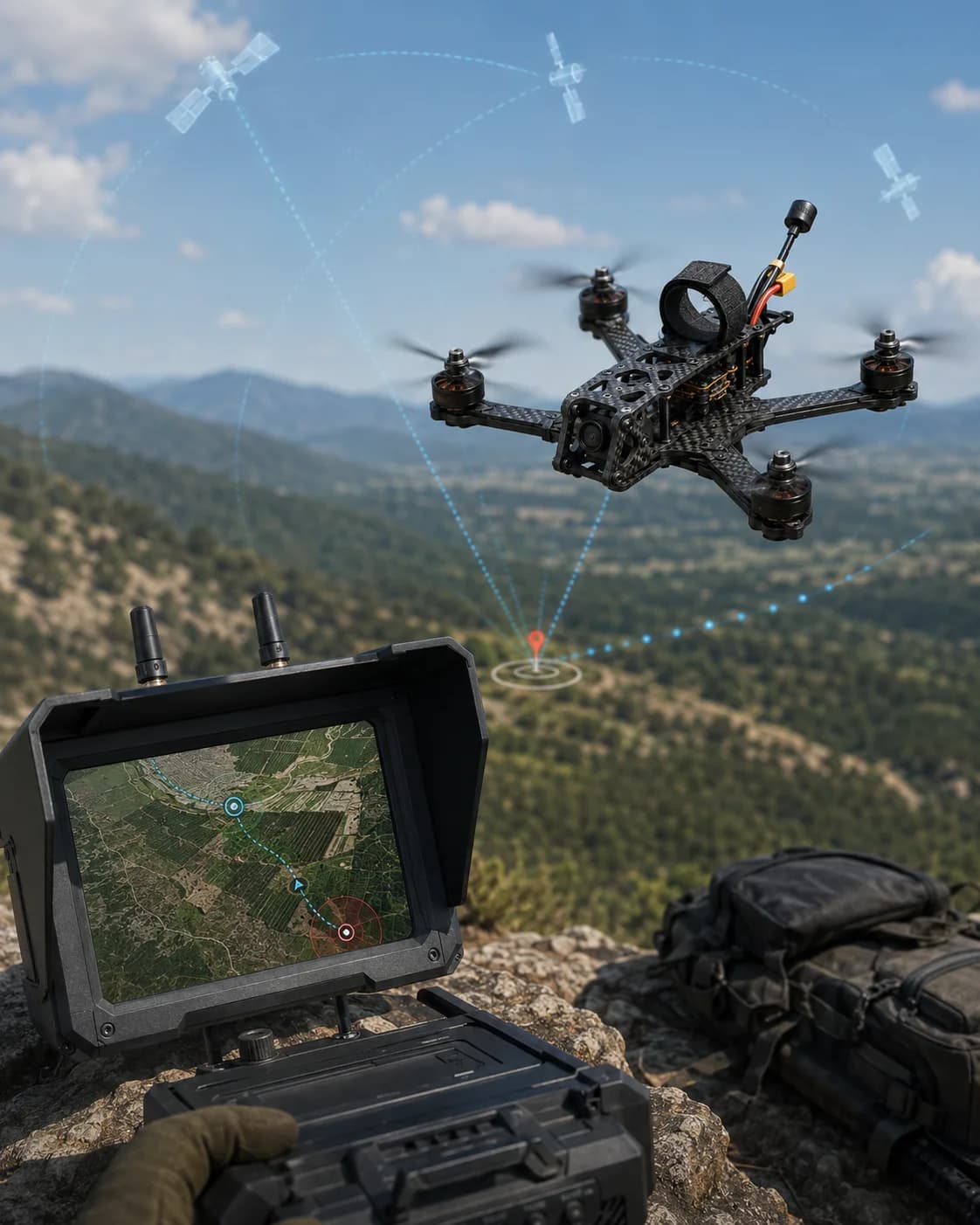 GPS NavIC dual-constellation navigation system for Indian surveillance drone