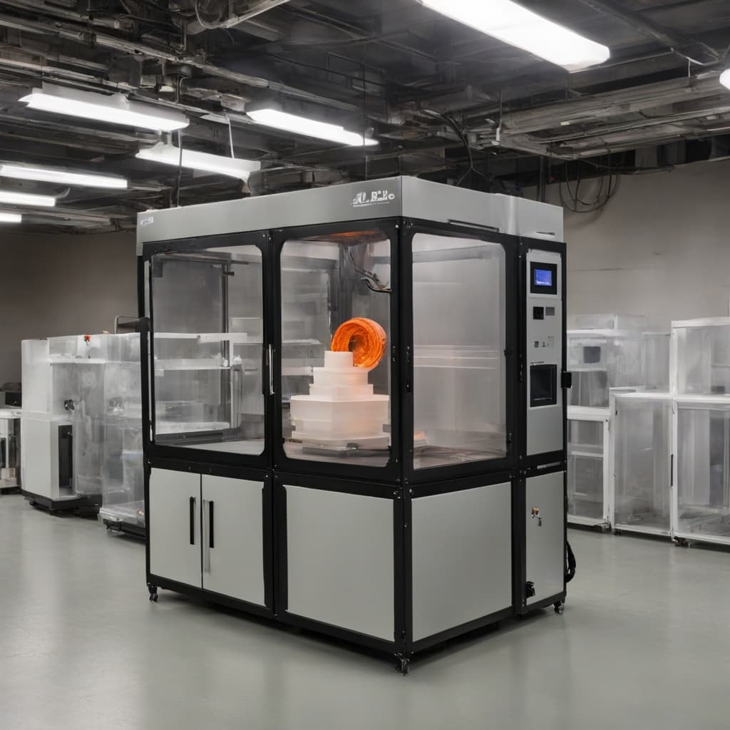 Full industrial SLA 3D printing setup with post-cure and washing station