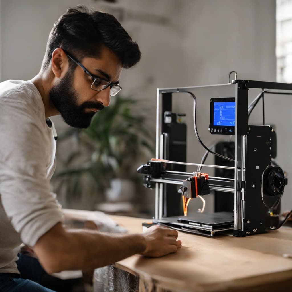 3D printer user calibrating extruder e-steps by marking filament with ruler