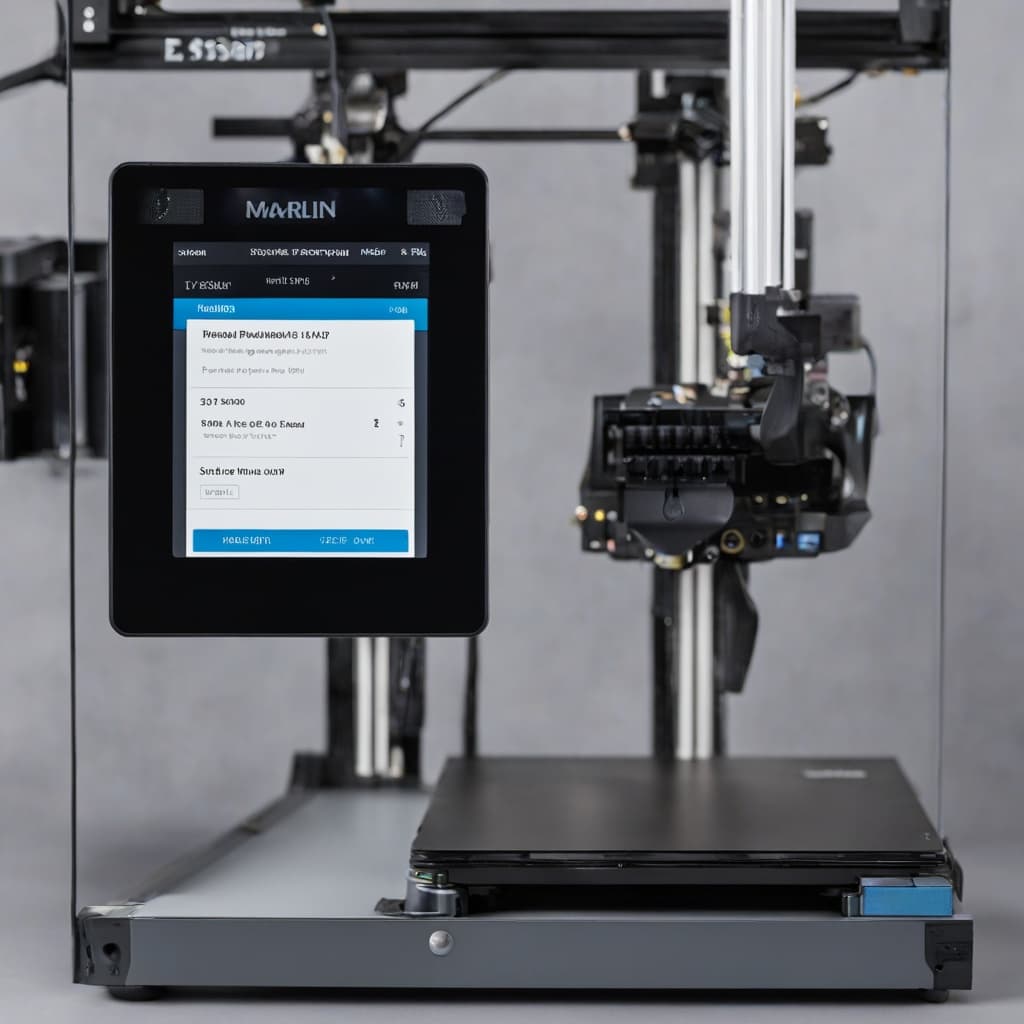 3D printer Marlin firmware settings showing E-steps per mm configuration
