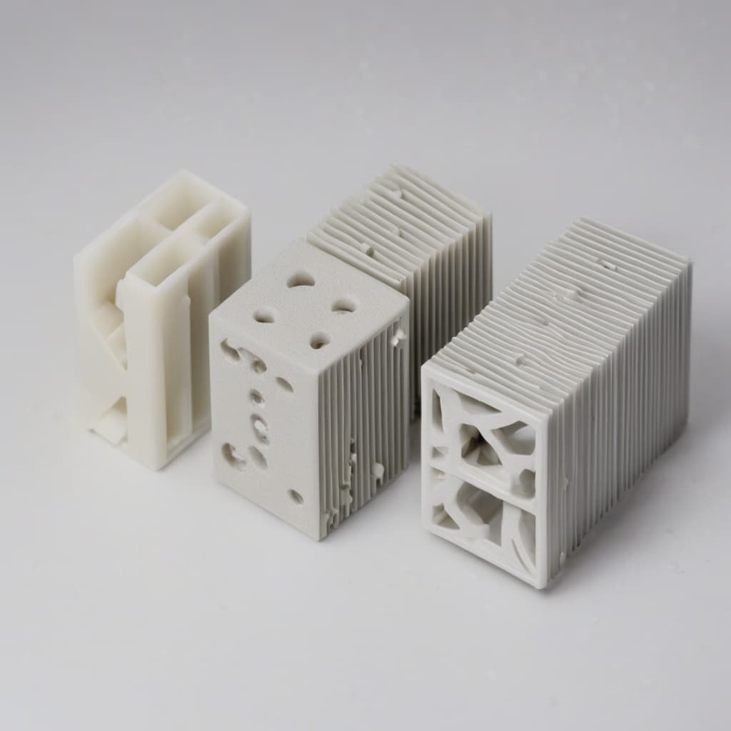 Comparison of under, correct, and over extrusion calibration cubes