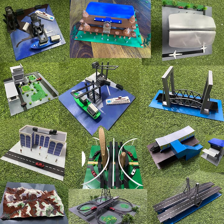 Autoabode 3D printed GatiShakti infrastructure scale models