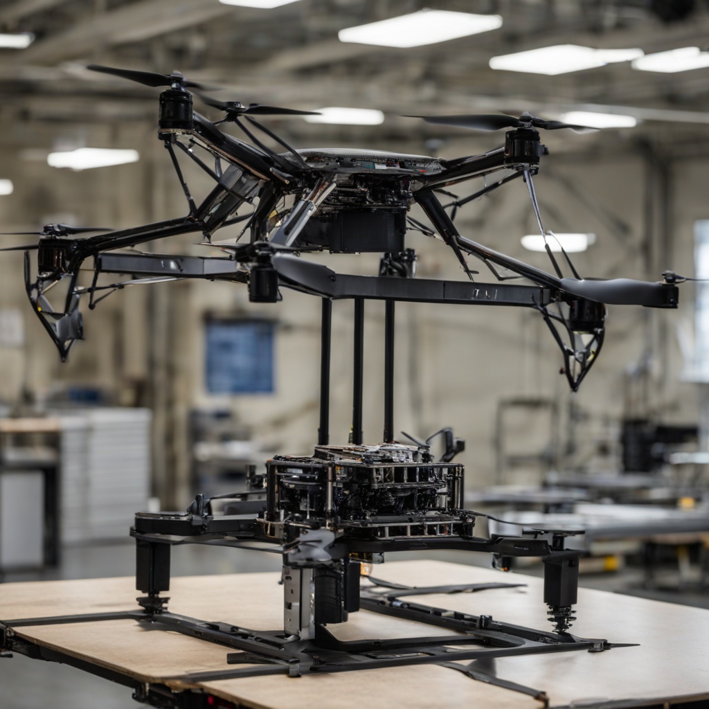 Technician inspecting drone airframe printed by Duper XL