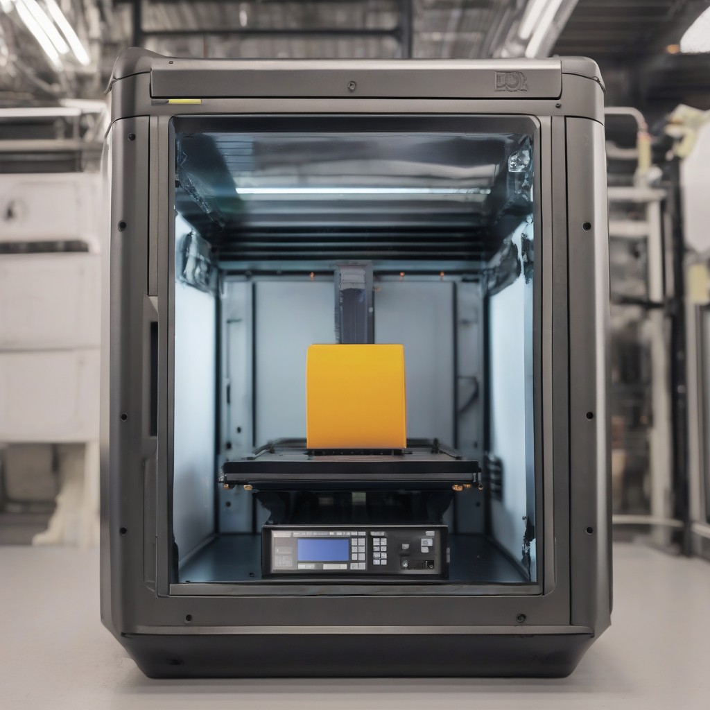 Close-up of a ruggedized 3D printer's seals, filters, and dual-power inputs for harsh environments.