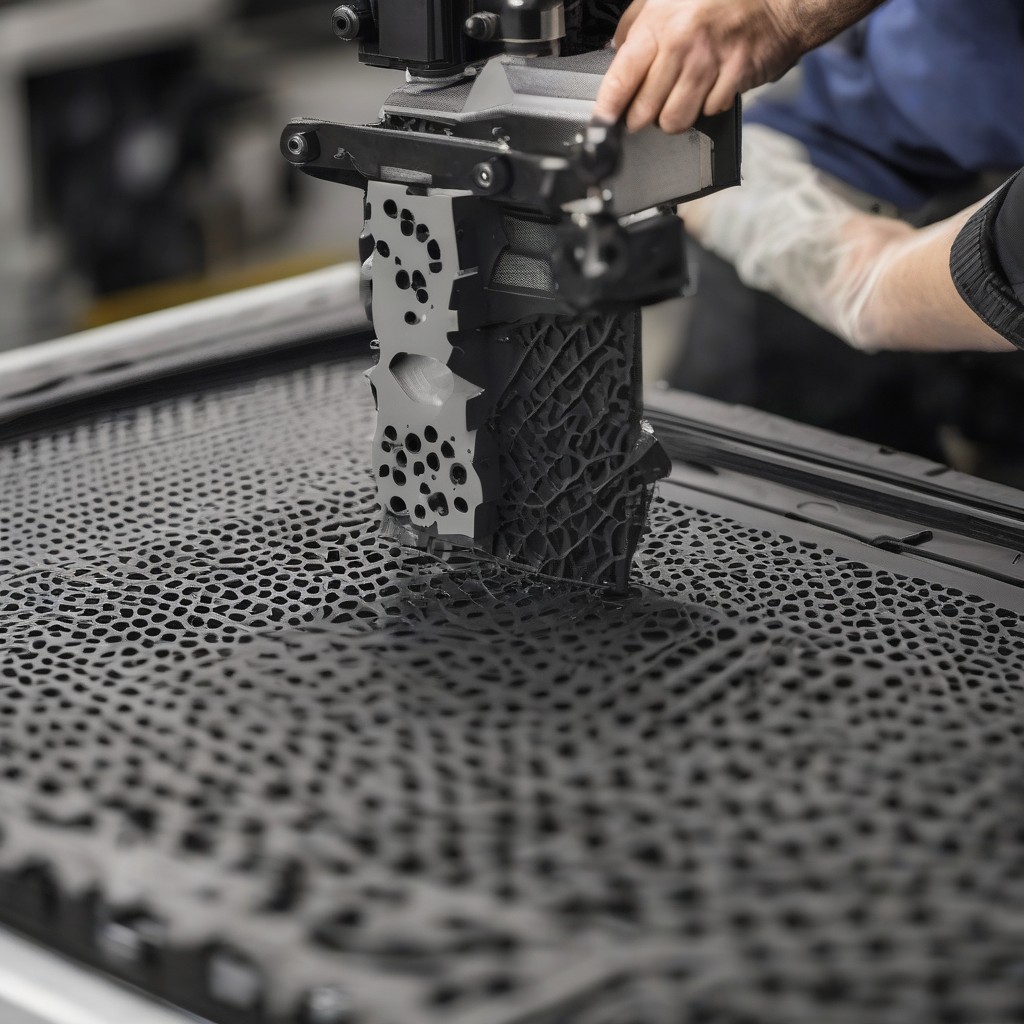 Close-up of a monolithic drone frame printed on the Duper XL.