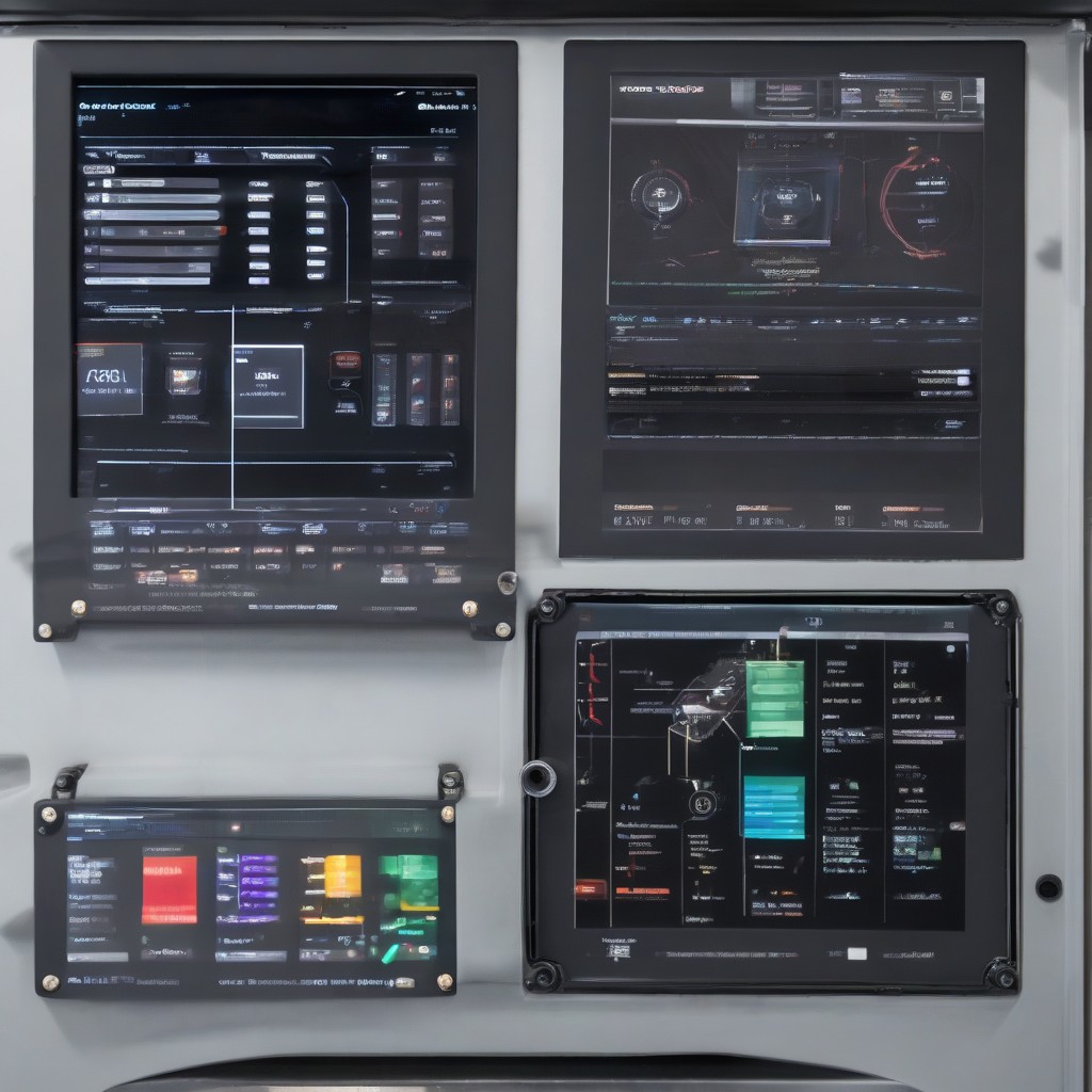 Close-up of 3D printer control panel showing IoT sensor data and AI analytics.