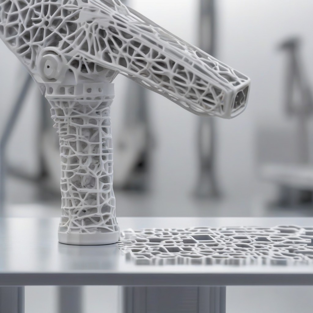 Close-up comparison of a heavy machined drone arm vs a lightweight 3D-printed lattice arm