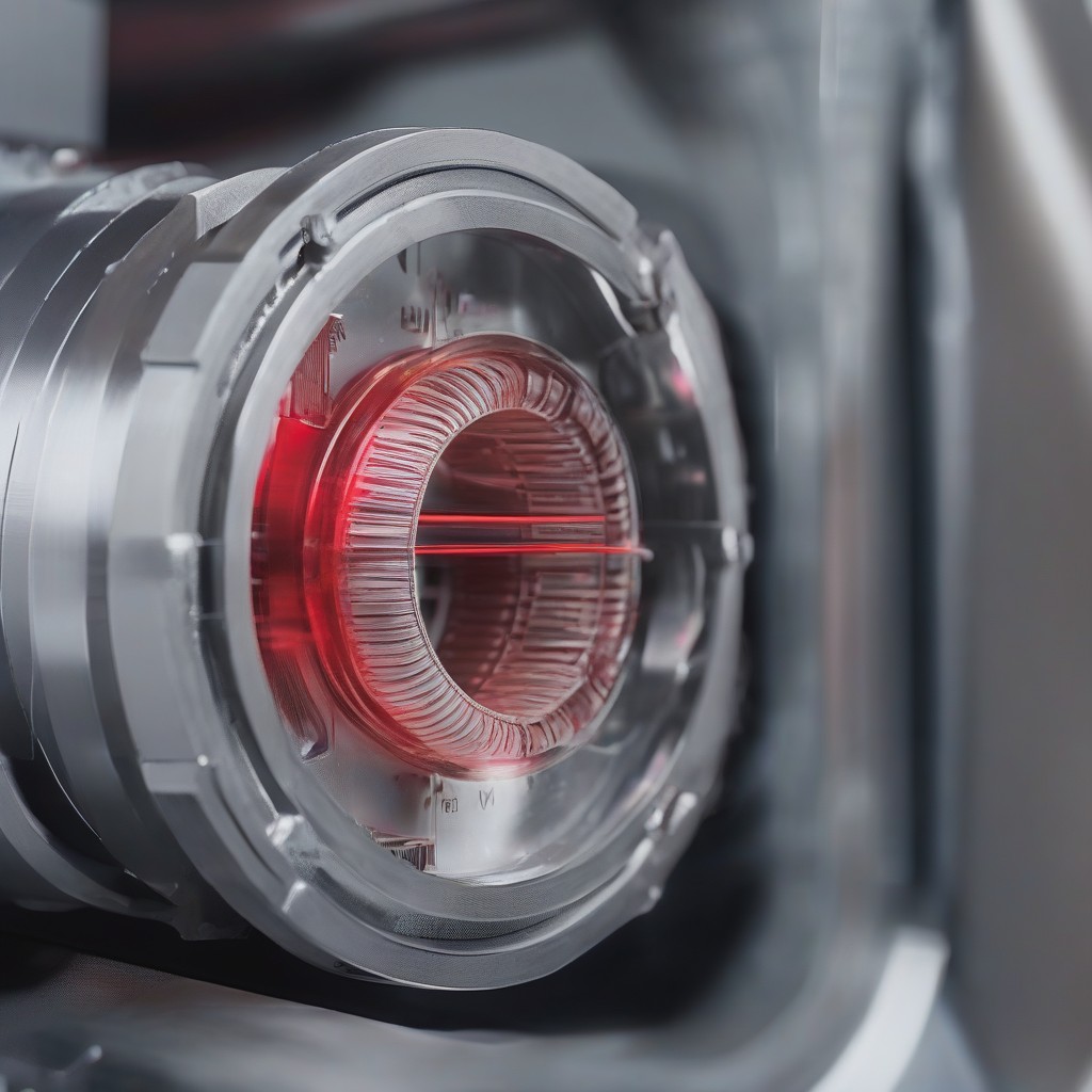 Close-up of laser sintering titanium powder to create a medical implant.