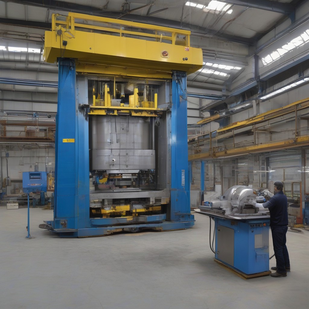 Close-up of a large, expensive steel injection mould in a manufacturing toolroom.