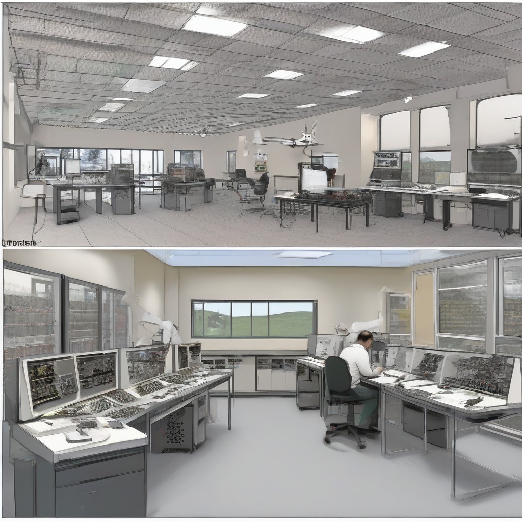 Engineer analyzing UAV data on workstation